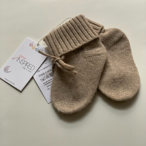 Pure merino wool socks for baby boy. Warm knitting. 1 pair. Brown. 0-12m (12 cm) - Picture 4 of 9